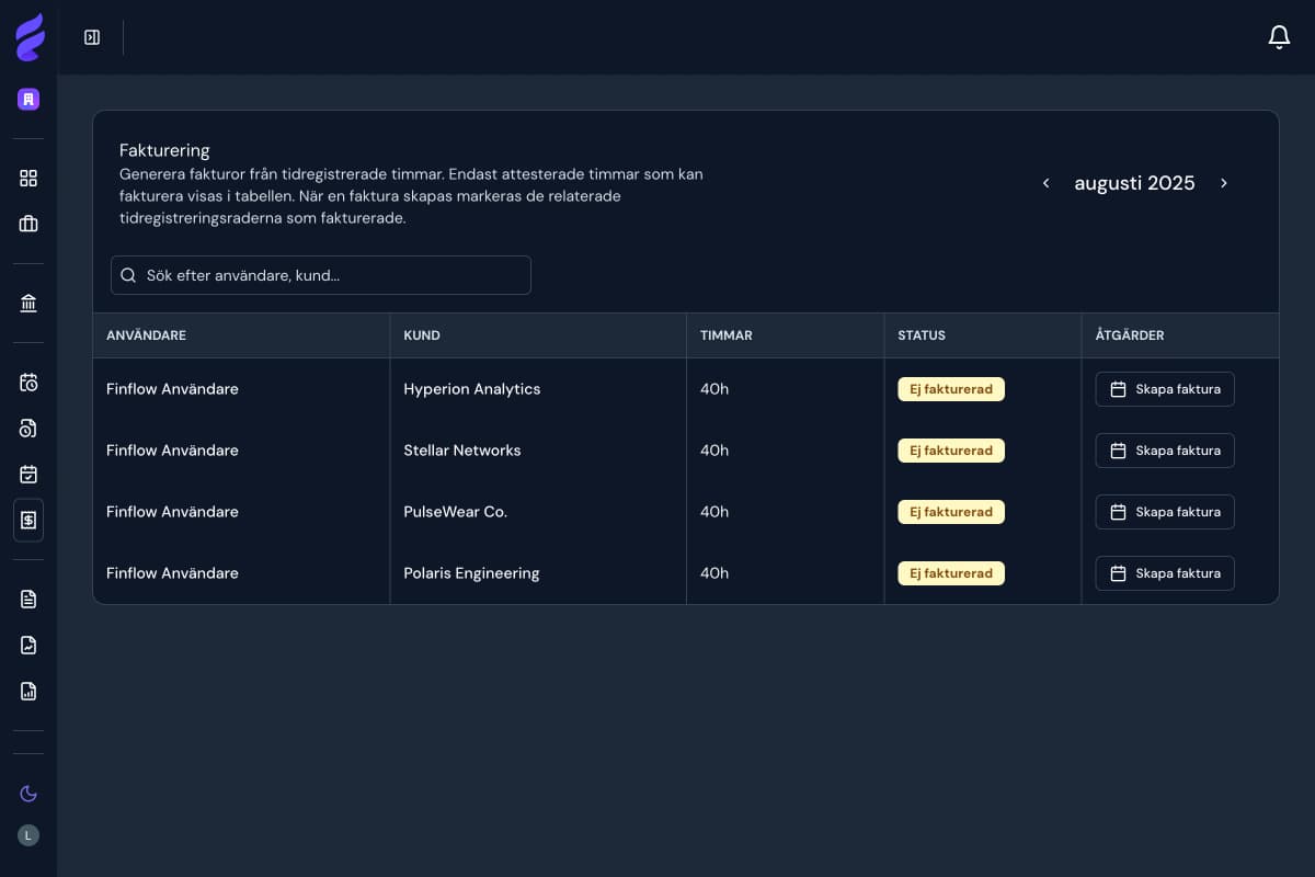 TimeTracker invoicing preview